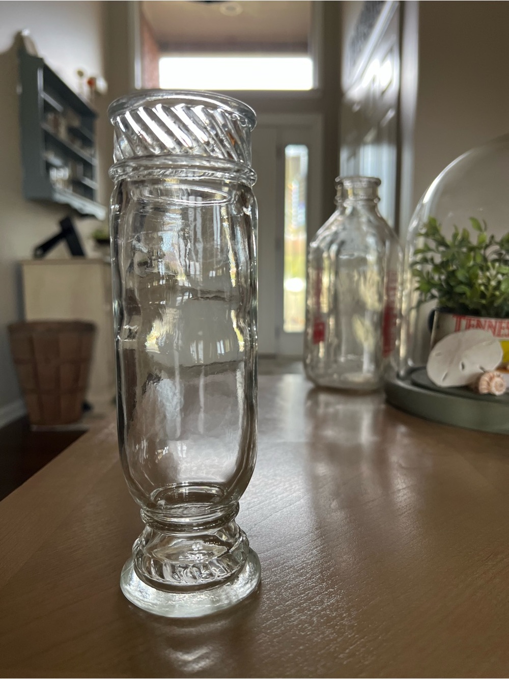 Clear Glass Decorative Apothecary jar/ Vase